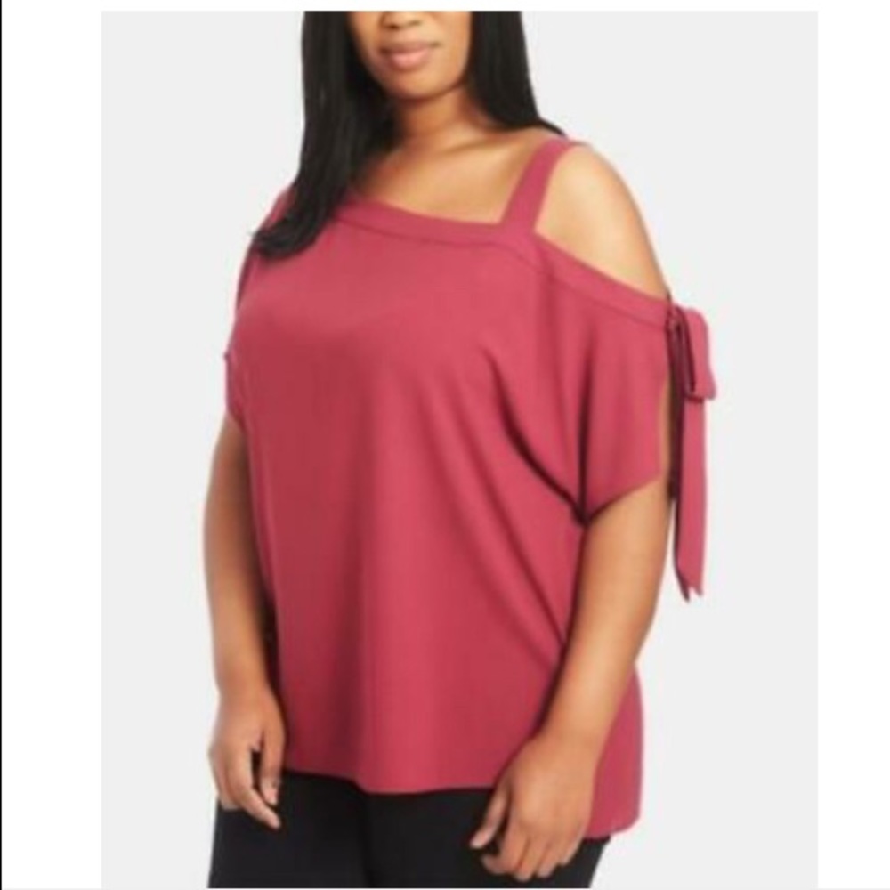 1.state One-Shoulder Tie Sleeve Blouse Size 2X.
